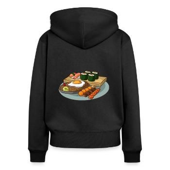 Philippinen Filipino Japan Flagge I Geschenk - Frauen Premium Bio Zip Hoodie - Schwarz - Hinten - Julia (174cm)