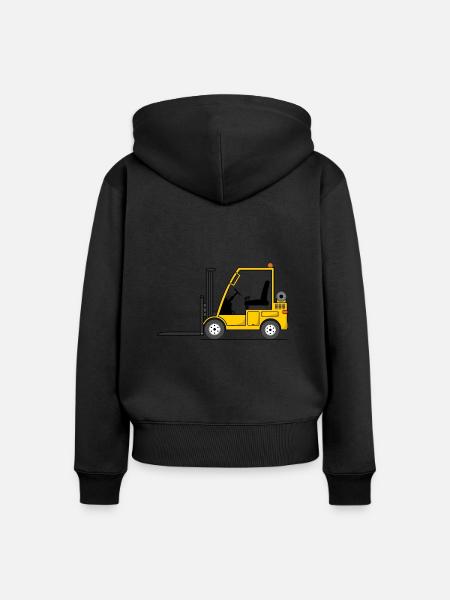 Stapler Gabelstabler Gelb - Frauen Premium Bio Zip Hoodie - Schwarz