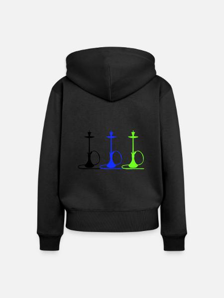 Wasserpfeife - Frauen Premium Bio Zip Hoodie - Schwarz