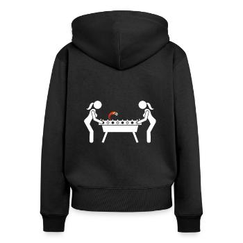 Soccer Table Football Foosball Women Weekend Fun - Women's Premium Organic Zip Hoodie - black - Back - Julia (174cm)