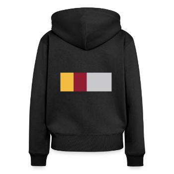 Roma Italien - Frauen Premium Bio Zip Hoodie - Schwarz - Hinten - Julia (174cm)