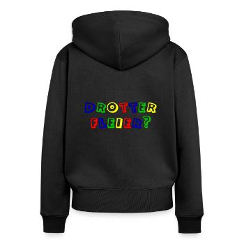 drotter fleier rand schwarz - Frauen Premium Bio Zip Hoodie - Schwarz - Hinten - Julia (174cm)