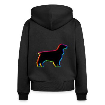 CMJN Deutsch Cocker Épagneul - Sweat à capuche zippé Premium bio Femme - noir - Dos - Julia (174cm)