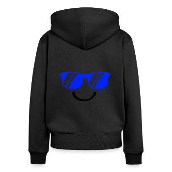 Sourire - Sweat à capuche zippé Premium bio Femme - noir - Dos - Julia (174cm)