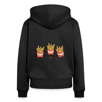 fries Gift to personalise - Women's Premium Organic Zip Hoodie - black - Back - Julia (174cm)