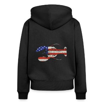 Flusskrebs Crawfish Hummer Vintage Seafood Sprüche - Frauen Premium Bio Zip Hoodie - Schwarz - Hinten - Julia (174cm)