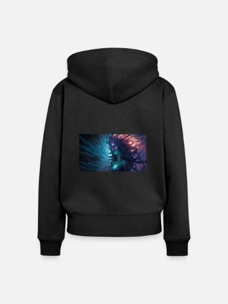 wild creature woman - Frauen Premium Bio Zip Hoodie - Schwarz
