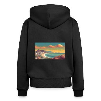 Cape Town, South Africa - Pixel Art - Women's Premium Organic Zip Hoodie - black - Back - Julia (174cm)