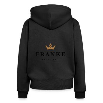 Franc - Sweat à capuche zippé Premium bio Femme - noir - Dos - Julia (174cm)
