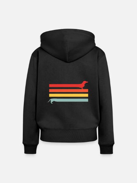 Dackel Teckel Dachshund Geschenke - Frauen Premium Bio Zip Hoodie - Schwarz