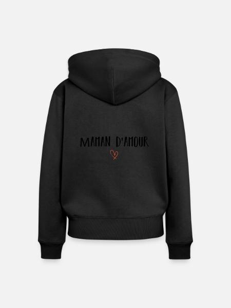 Liebe Mama - Frauen Premium Bio Zip Hoodie - Schwarz