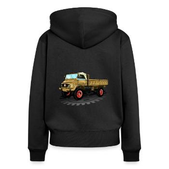 Unimog - Oldtimer - Offroad - Dispositif moteur universel - Sweat à capuche zippé Premium bio Femme - noir - Dos - Julia (174cm)