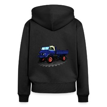 Unimog - Oldtimer - Offroad - Dispositif moteur universel - Sweat à capuche zippé Premium bio Femme - noir - Dos - Julia (174cm)