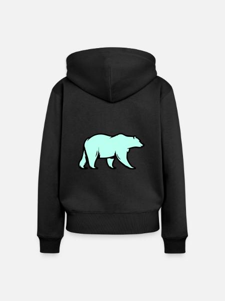 Eisbär - Frauen Premium Bio Zip Hoodie - Schwarz