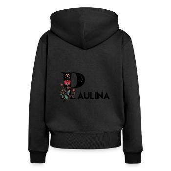 Paulina - Sweat à capuche zippé Premium bio Femme - noir - Dos - Julia (174cm)