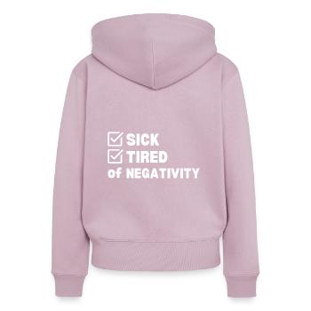Sick and Tired - Frauen Premium Bio Zip Hoodie - Altrosa - Hinten - Julia (174cm)