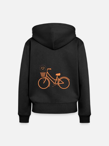 Retro Fahrrad - Frauen Premium Bio Zip Hoodie - Schwarz