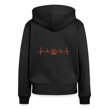 Pulse Bike Gift Cyclist Sport - Women's Premium Organic Zip Hoodie - black - Back - Julia (174cm)