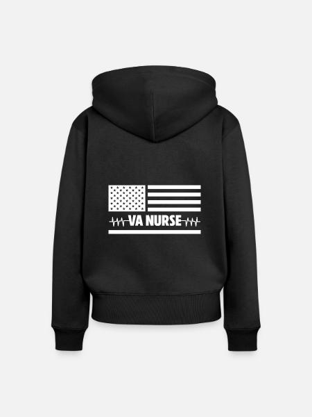 VA Nurse - Frauen Premium Bio Zip Hoodie - Schwarz