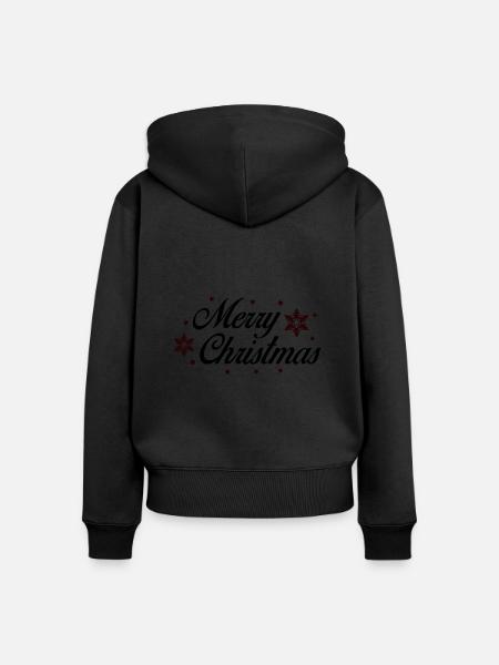 merry christmas - Frauen Premium Bio Zip Hoodie - Schwarz