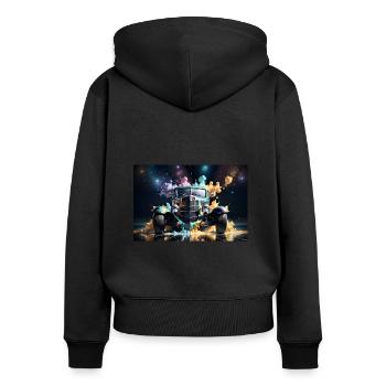Hot Rod #2 - Women's Premium Organic Zip Hoodie - black - Back - Julia (174cm)