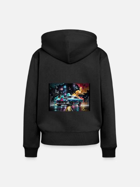 Hot Rod #4 - Frauen Premium Bio Zip Hoodie - Schwarz