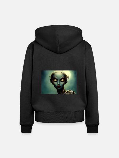 Venus - Frauen Premium Bio Zip Hoodie - Schwarz