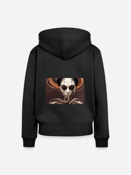 Xenomorphie - Frauen Premium Bio Zip Hoodie - Schwarz