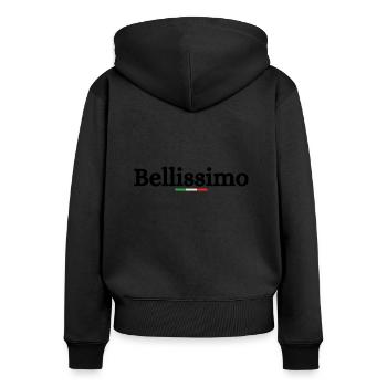 Bellissimo Italia Italien Italian Bella Italia - Frauen Premium Bio Zip Hoodie - Schwarz - Hinten - Julia (174cm)