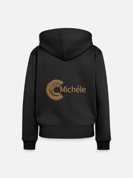 Für Michéle - Frauen Premium Bio Zip Hoodie - Schwarz