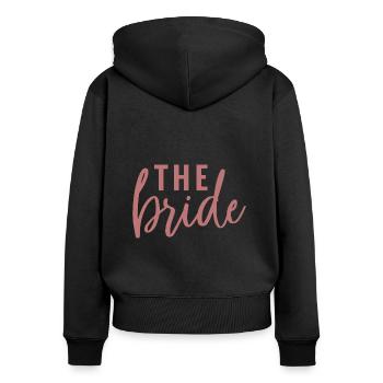 The Bride, Braut, Bachelorette, Party,Spass - Frauen Premium Bio Zip Hoodie - Schwarz - Hinten - Julia (174cm)