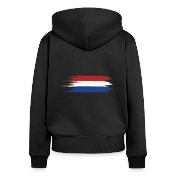Drapeau des Pays-Bas Hollande - Sweat à capuche zippé Premium bio Femme - noir - Dos - Julia (174cm)