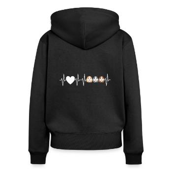 Cobayes Cobayes Coeurs Cadeau - Sweat à capuche zippé Premium bio Femme - noir - Dos - Julia (174cm)