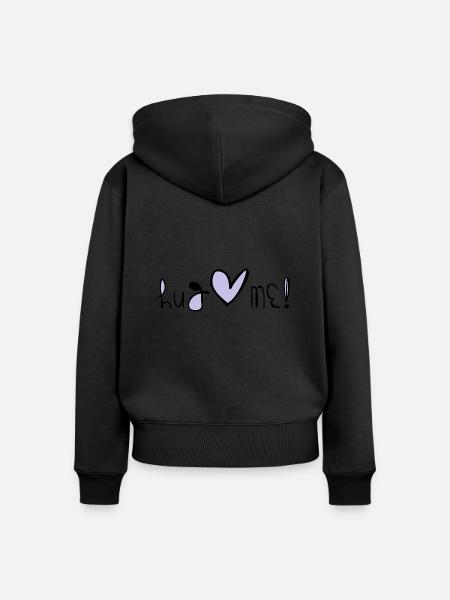 Hug Me - Frauen Premium Bio Zip Hoodie - Schwarz