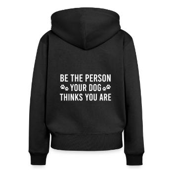 Hund Dog Lustige Hunde Sprüche für Hunde-Liebhaber - Frauen Premium Bio Zip Hoodie - Schwarz - Hinten - Julia (174cm)