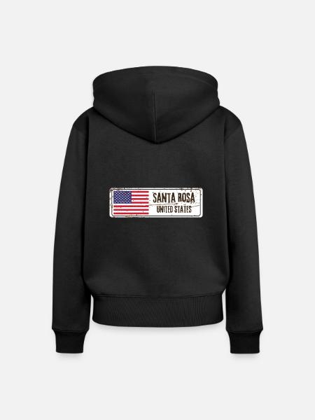 Santa Rosa Flagge - Frauen Premium Bio Zip Hoodie - Schwarz