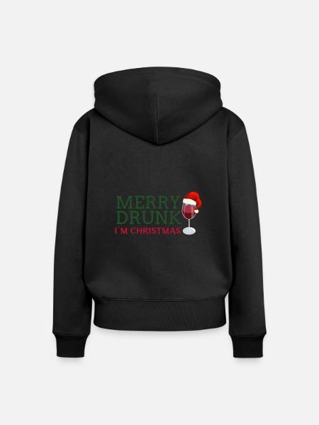 Merry Drunk - Frauen Premium Bio Zip Hoodie - Schwarz
