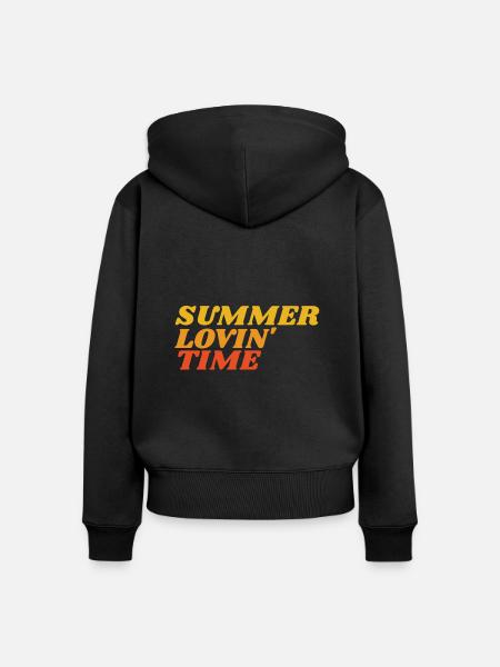 summer lovin' time - Frauen Premium Bio Zip Hoodie - Schwarz