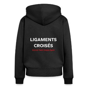 Foot ligaments croisés - Sweat à capuche zippé Premium bio Femme - noir - Dos - Julia (174cm)