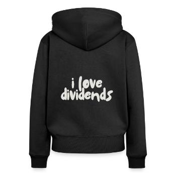 I love dividends - Women's Premium Organic Zip Hoodie - black - Back - Julia (174cm)