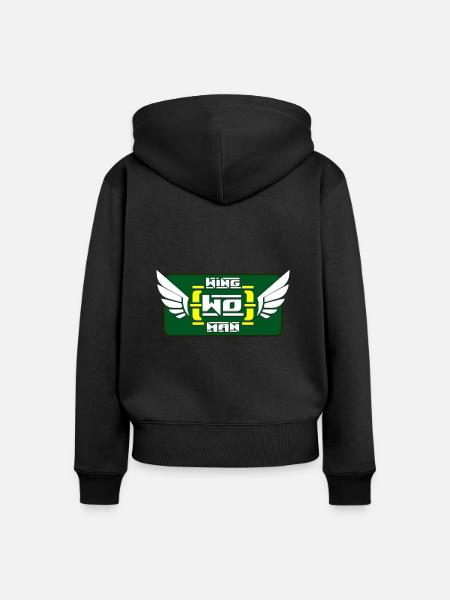 Flügel Frau - Frauen Premium Bio Zip Hoodie - Schwarz