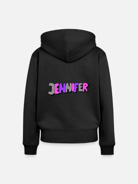 Jennifer - Frauen Premium Bio Zip Hoodie - Schwarz