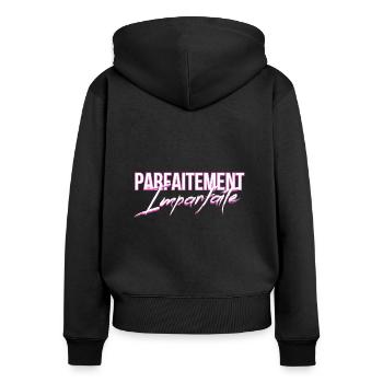 Perfectly imperfect woman Original gift idea - Women's Premium Organic Zip Hoodie - black - Back - Julia (174cm)