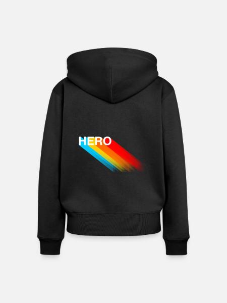Held - Frauen Premium Bio Zip Hoodie - Schwarz