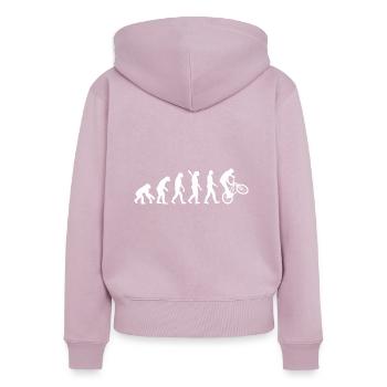 evolution bmx / evolution vélo - Sweat à capuche zippé Premium bio Femme - rose poudré - Dos - Julia (174cm)