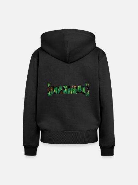 Frischer MAXIMAL Schriftzug - Frauen Premium Bio Zip Hoodie - Schwarz