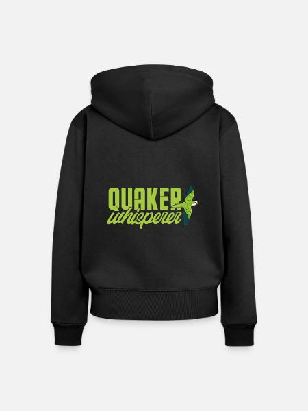 Quaker whisperer Quaker parrot lover - Frauen Premium Bio Zip Hoodie - Schwarz
