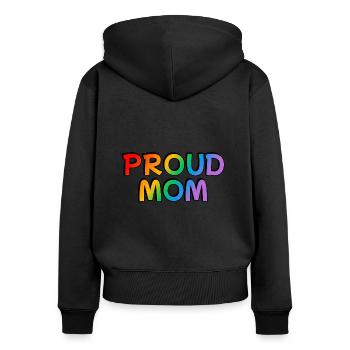 Proud Mom LGBTQ rainbow LGBT pride month - Women's Premium Organic Zip Hoodie - black - Back - Julia (174cm)