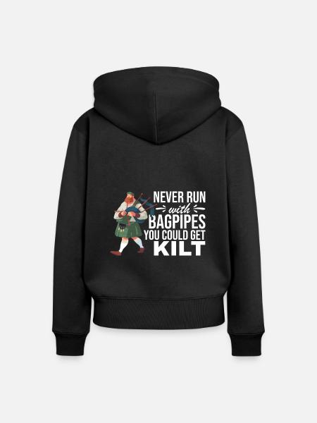 Schottland Fans Tradition Kilt Schottenrock - Frauen Premium Bio Zip Hoodie - Schwarz