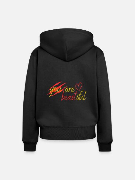 Biest oder Schönheit? - Frauen Premium Bio Zip Hoodie - Schwarz
